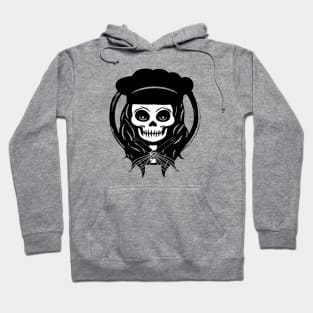 Female Cook Skull and Whisk Black Logo Hoodie